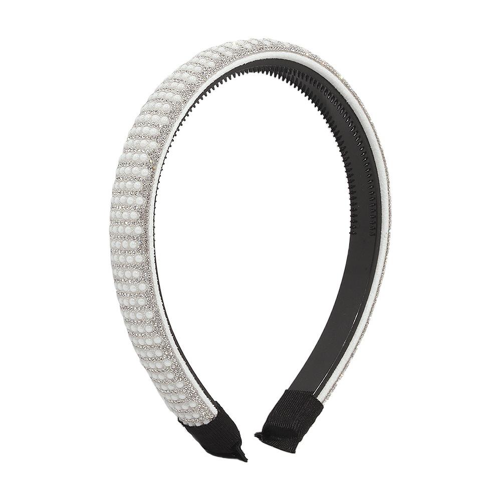 F391 Fashion Temperament Headwear Light Luxury Trend Personality Simple Diamond Inlaid Resin Slim Headband