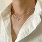Hip-hop simple V-shaped snake bone chain collarbone necklace retro versatile metal geometric men and women necklace
