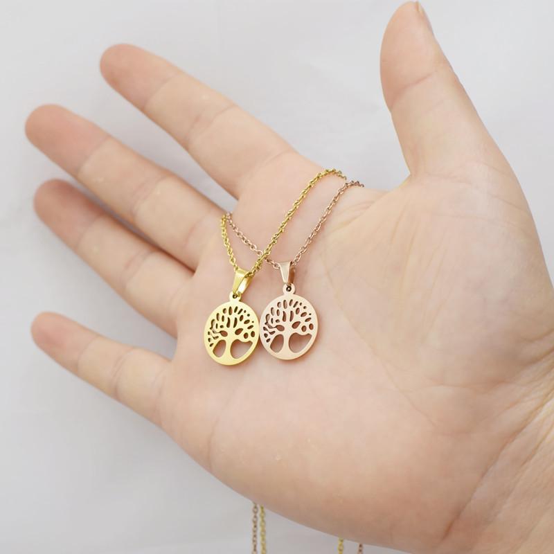 Personalized titanium steel tree of life necklace for women