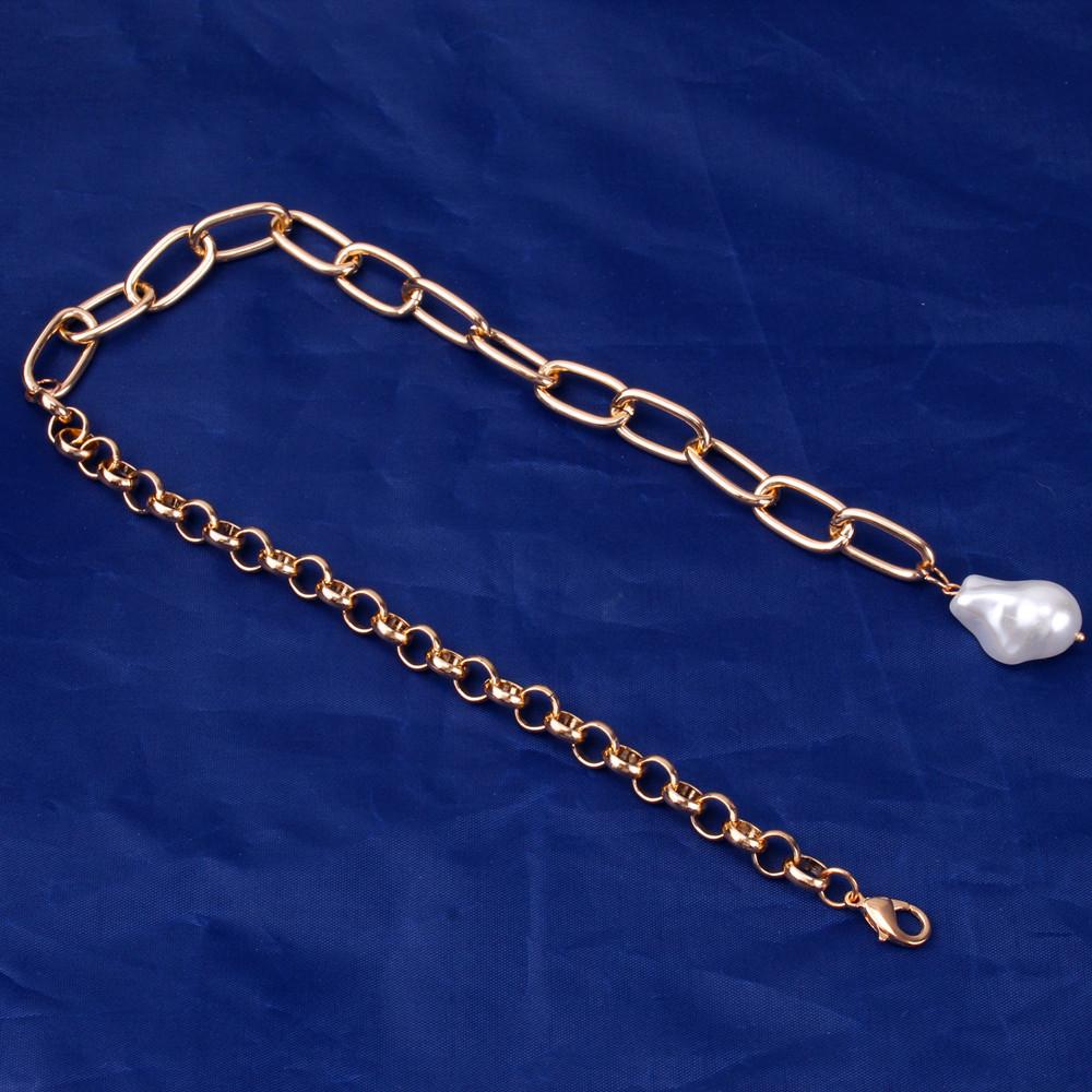 Jewelry baroque special-shaped pearl copper peach heart multi-layer simple necklace female two-piece set