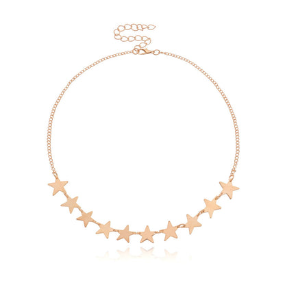 Jewelry Alloy Pentagram Short Necklace Necklace Women's Fashion Personality Star Pendant Necklace