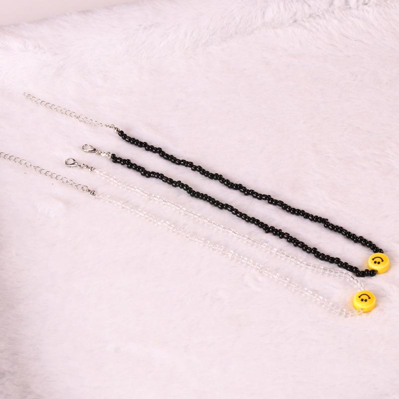 Popular Rice Beads Necklace Bohemian Necklace Necklace Smiley Face Millet Beads Simple Necklace