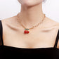 Jewelry y2k geometric exaggerated thick chain big red cherry pendant necklace female explosive necklace