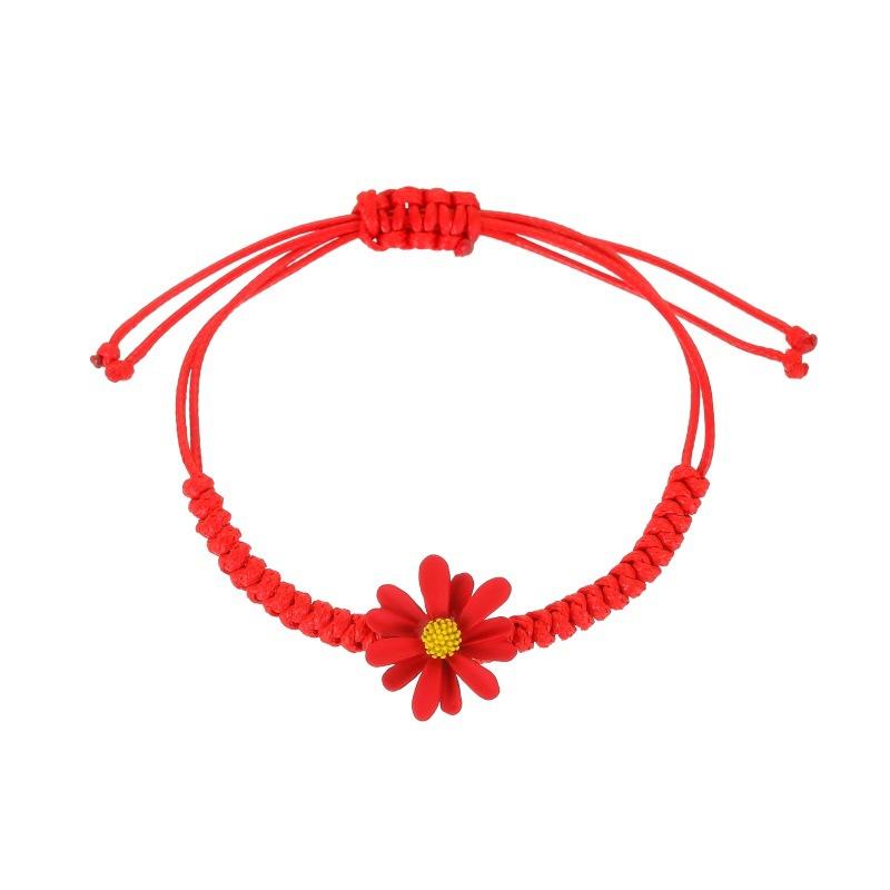 Summer small daisy bracelet hand-woven hand rope small fresh red rope bracelet Mori students girlfriends hand ornaments