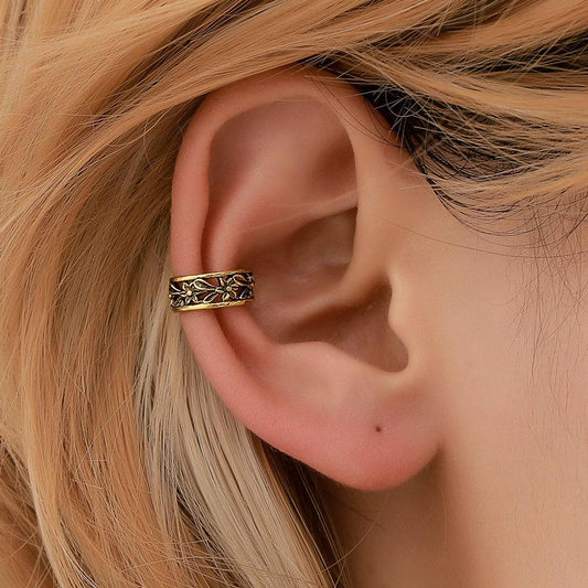 Retro hollow U-shaped ear bone without ear hole ear buckle ethnic simple punk earring retro pattern ear clip