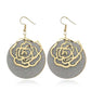 Rose Flower Frosted Earrings Ear Jewelry Alloy Double Layer Swing Creative Earrings