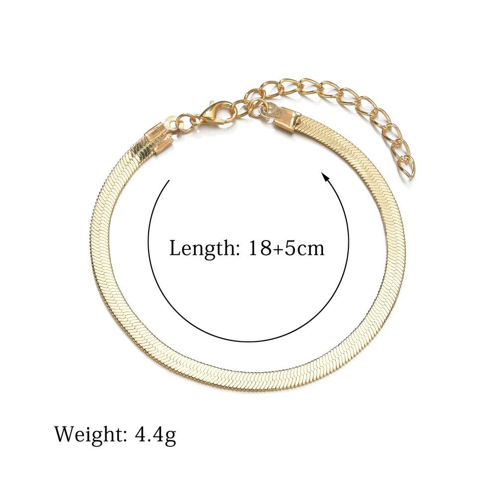 Popular Two-Tone Double Layer Snake Chain Bracelet Simple Layered Bracelet Accessories