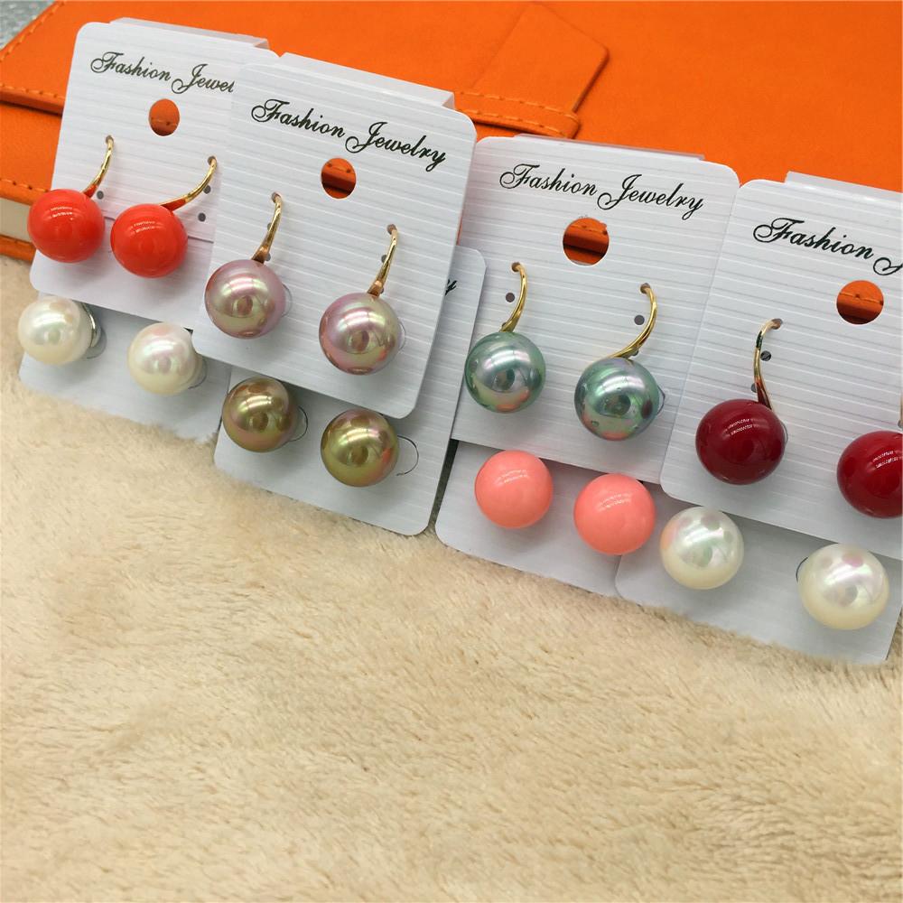 High-quality gold-plated hypoallergenic bead earrings simple female earrings youth girl accessories