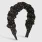 F548 Simple niche retro pleated five-pointed star headband autumn and winter style French temperament flannelette headband hairpin female