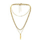 Fashion trend stainless steel one-word multi-layer necklace titanium steel ins sexy temperament elegant clavicle chain