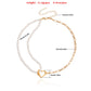 Jewelry ins creative imitation baroque pearl hollow love pendant necklace female necklace niche