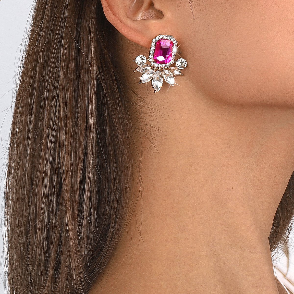 1925 Jewelry Simple Geometric Rhinestone Palace Retro Earrings Fashion Personality Earrings