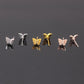 Fashion Pressed Sand Butterfly Stud Earrings Double Metal Three-dimensional Animal Earrings Chunna Jewelry