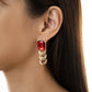 Jewelry temperament simple color imitation gemstone earrings female retro personality metal chain earrings