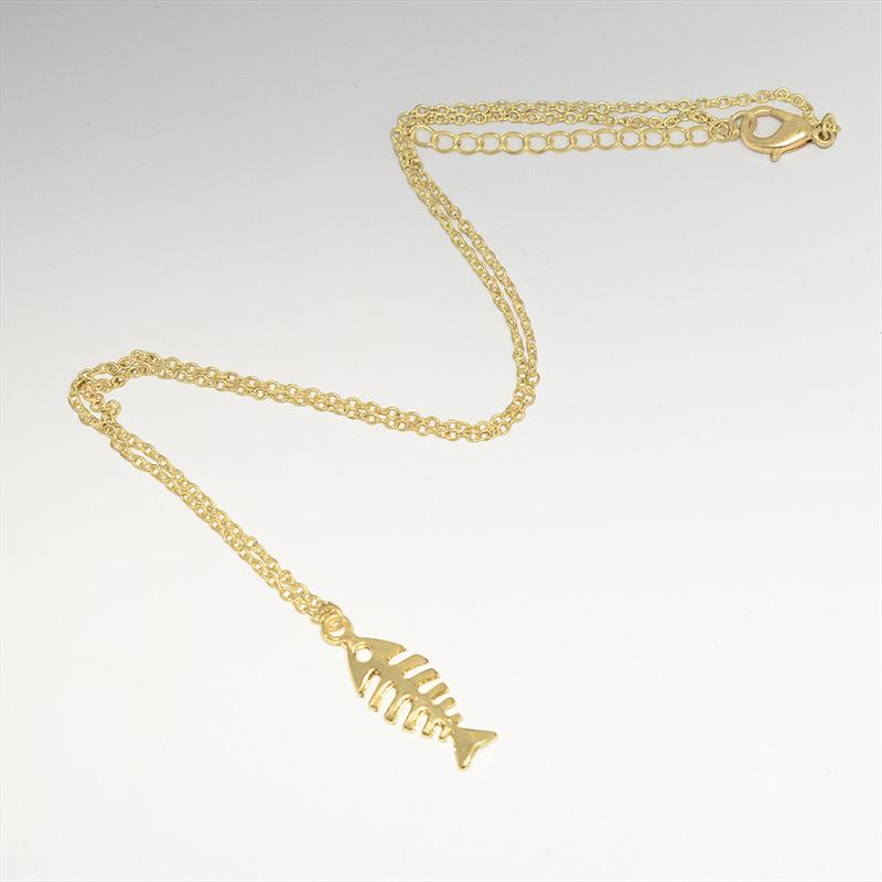 Fishbone Pendant Necklace Pendant Women's Clavicle Chain Fashion Small Fresh Jewelry