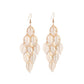 Fashion OL simple gold and silver multi-layer hollow leaf earrings long leaf earrings