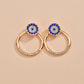 Pop Sapphire Blue Rhinestone Earrings Retro Fashion Alloy Size Round Earrings Front and Back Stud Earrings