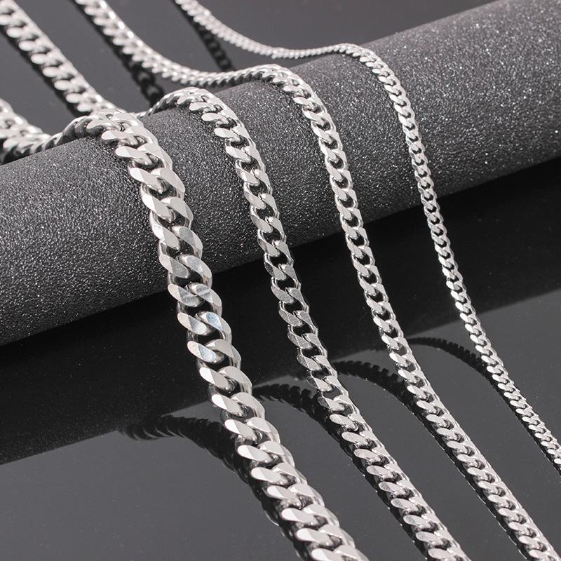 Fashionable six-sided grinding necklace hipster simple fashion titanium steel necklace jewelry