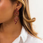 Jewelry geometric exaggerated hollow out dripping oil earrings national three-dimensional double flame niche earrings