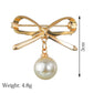 Temperament simple pearl bow brooch women's clothes fixed anti-light buckle pin corsage clothing accessories