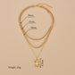 Retro Fashion Alloy Beetle Pendant Necklace Twist Snake Chain Multilayer Clavicle Chain Accessories
