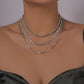 N1136 TikTok Alloy Claw Chain Street Shoot Trendy Necklace Light Luxury Geometric Multilayer Necklace