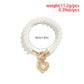 Jewelry Simple Pearl Peach Heart Moon Jewelry Female Retro Metal Queen Head Tag Bracelet