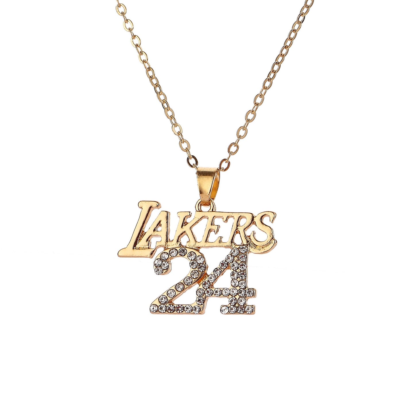 Commemorative Black Mamba Kobe Bryant Lakers logo LAKERS No. 24 diamond pendant necklace male