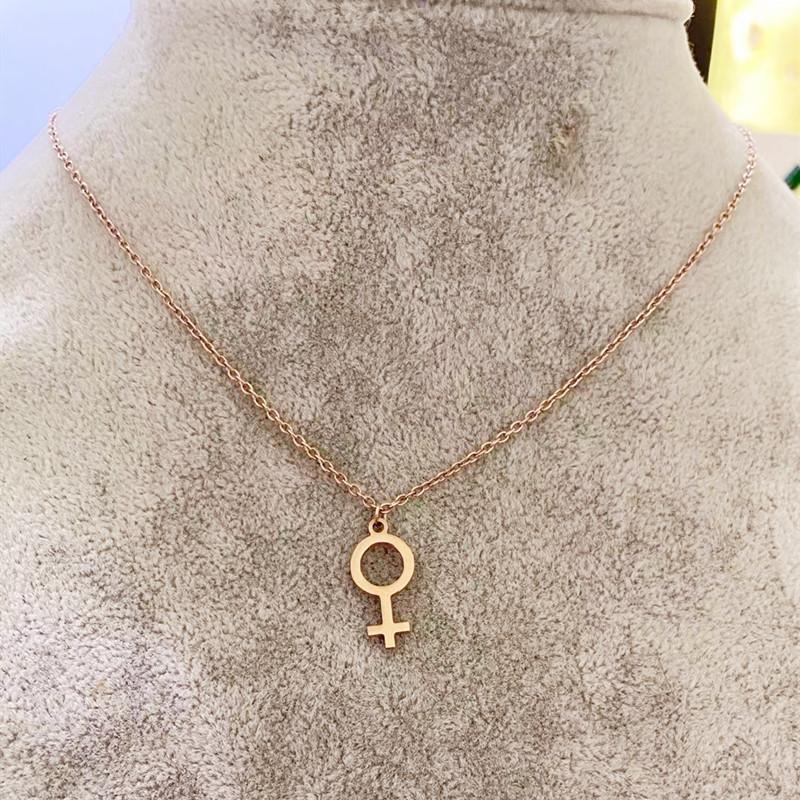 Creative Goddess Feminine Symbol Necklace Female Feminism Charm