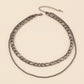 N8889 double-layer stacked necklace Cuban chain hip-hop punk necklace niche geometric personality clavicle chain