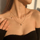 N9721 Jewelry French Simple Stacked Double Layer Necklace Glass Diamond Micro-inlaid Light Luxury Heart Necklace