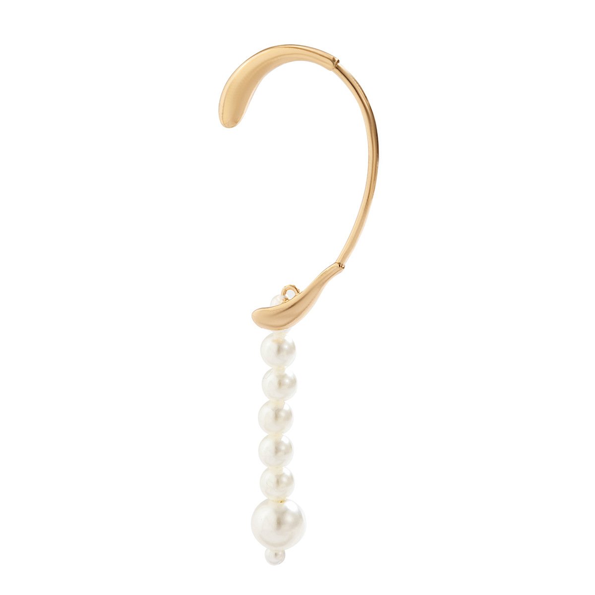 Jewelry Imitation Pearl Tassel Contour Ear Hanging No Ear Piercing Simple Geometric Versatile Niche Ear Clip Women