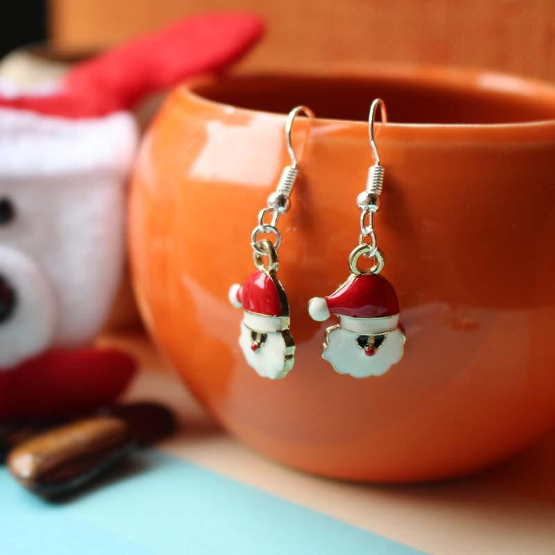 Christmas Earrings Drip Oil Alloy Santa Claus Earrings Holiday Gifts Christmas Gifts