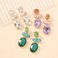 E9626 Diamond Earrings Temperament Ladies and Ladies Several Earrings Exaggerated Contrasting Color Multi-cut Earrings