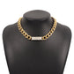 N8884 Exaggerated Personality Short Necklace Cold and Micro-inlaid Punk Hip-Hop Necklace Sweet Cool Street Shooting Show Necklace