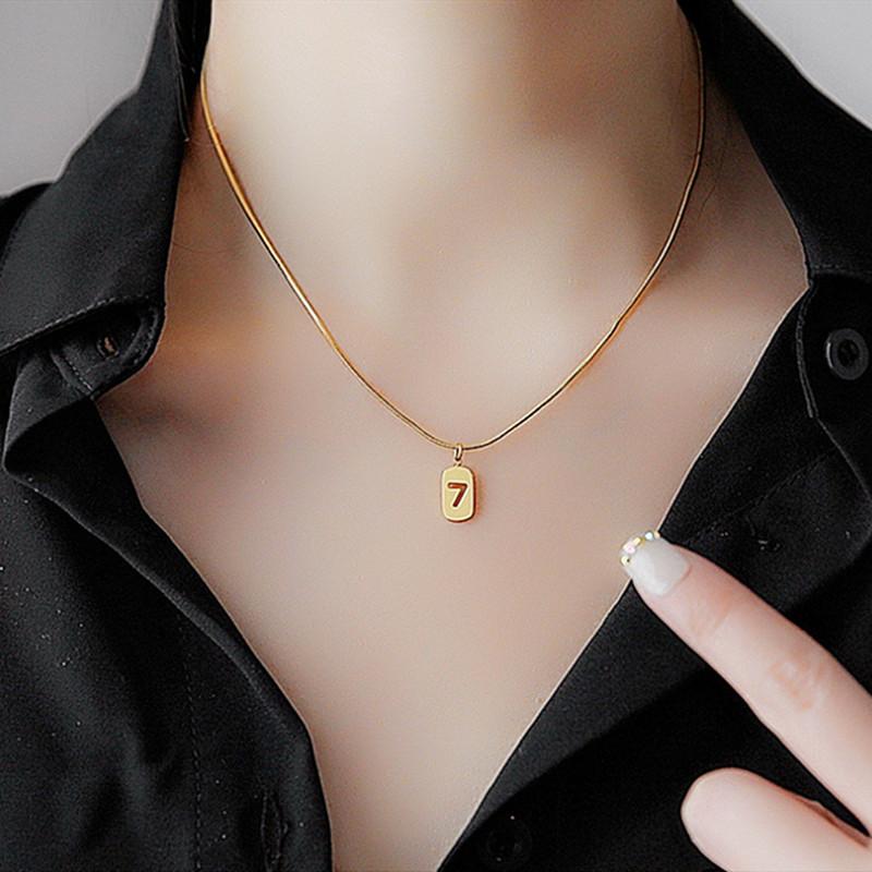 Fashion gold snake bone chain simple lucky 7 brand necklace female minority indifferent clavicle chain trendy brand