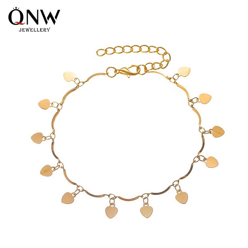 Summer tassel love anklet simple multi-layer love pendant anklet female beach foot decoration