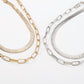 N9298 Exaggerated Metal Short Necklace Simple and Indifferent Double Layered Snake Bone Necklace Chain Pendant