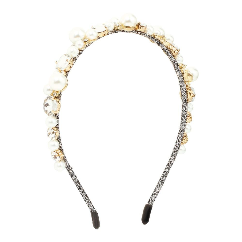 F3459 Jewelry Imitation Pearl Diamond Retro Headband Metal Temperament Ladies Fashion Headband