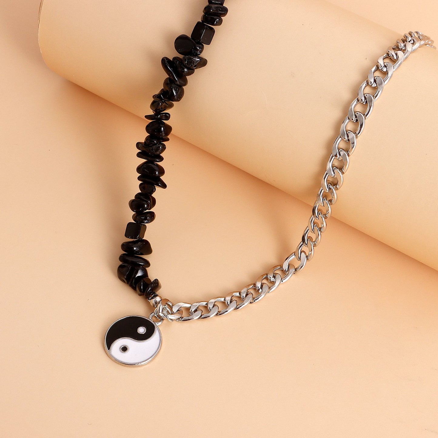 Jewelry punk little angel sweet cool dripping oil Tai Chi gossip necklace women's necklace does not fade