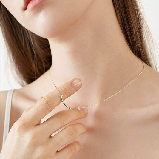 Jewelry Thirty Only The Same Smile Necklace Female Ins Net Red Simple Smile Accessories Necklace