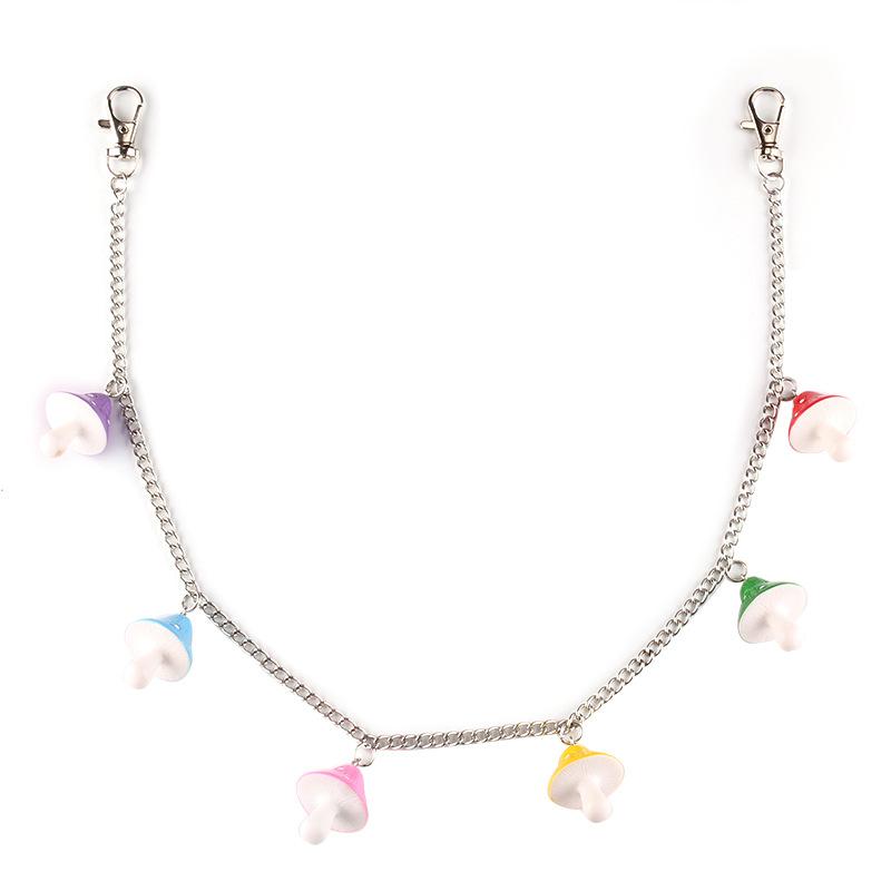 Fashion personality wild mushroom head pants chain ins temperament simple acrylic pants chain