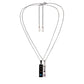 Fashion simple and personalized stainless steel couple KING and QUEEN diamond necklace