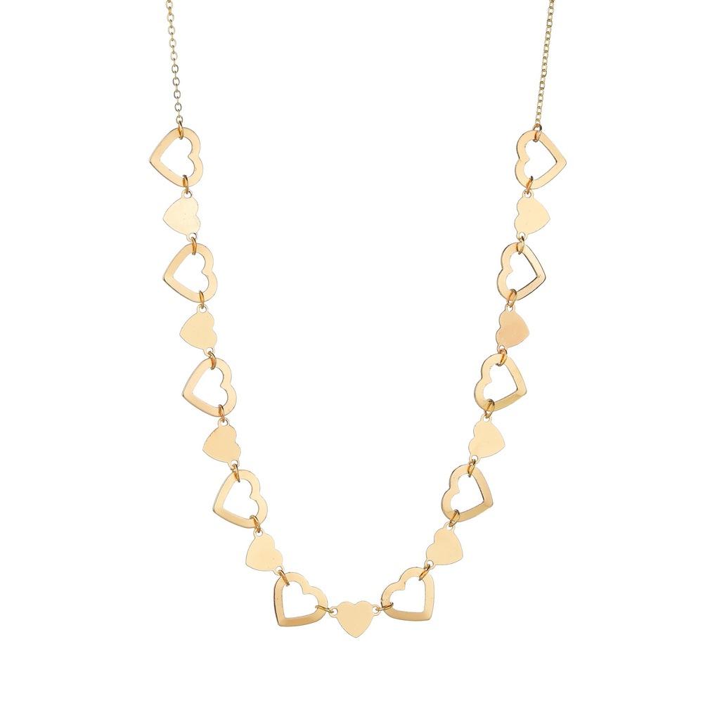 Simple Hollow Heart Necklace Clavicle Chain Temperament Peach Heart Necklace Accessories