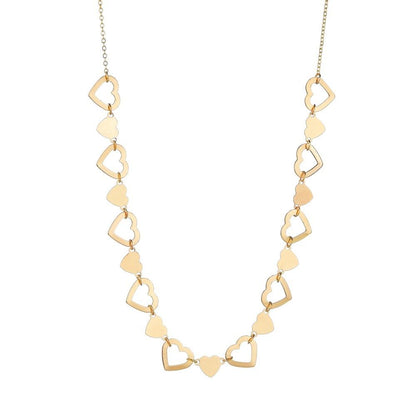 Simple Hollow Heart Necklace Clavicle Chain Temperament Peach Heart Necklace Accessories