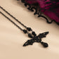 Jewelry Halloween Bat Animal Pendant Necklace Gothic Exaggerated Black Personality Sweater Chain