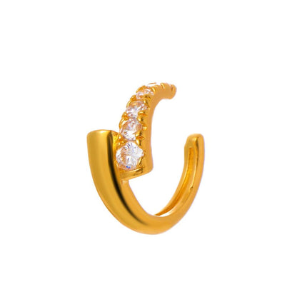 ins niche design French style hole-free ear clip fashion retro personality temperament zircon C-shaped ear bone clip