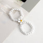 Jewelry small fresh double-layer beaded flower elastic rope ring does not fade female niche high-end sense