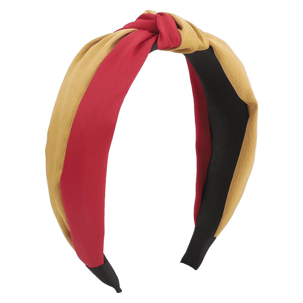 F5282 Personalized stripes and contrasting color headband fashion sweet knotted headband retro double geometric hair accessories for women