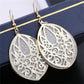 Fashion Retro Indian Grid Hollow Disc Pattern Earrings Frosted Earrings